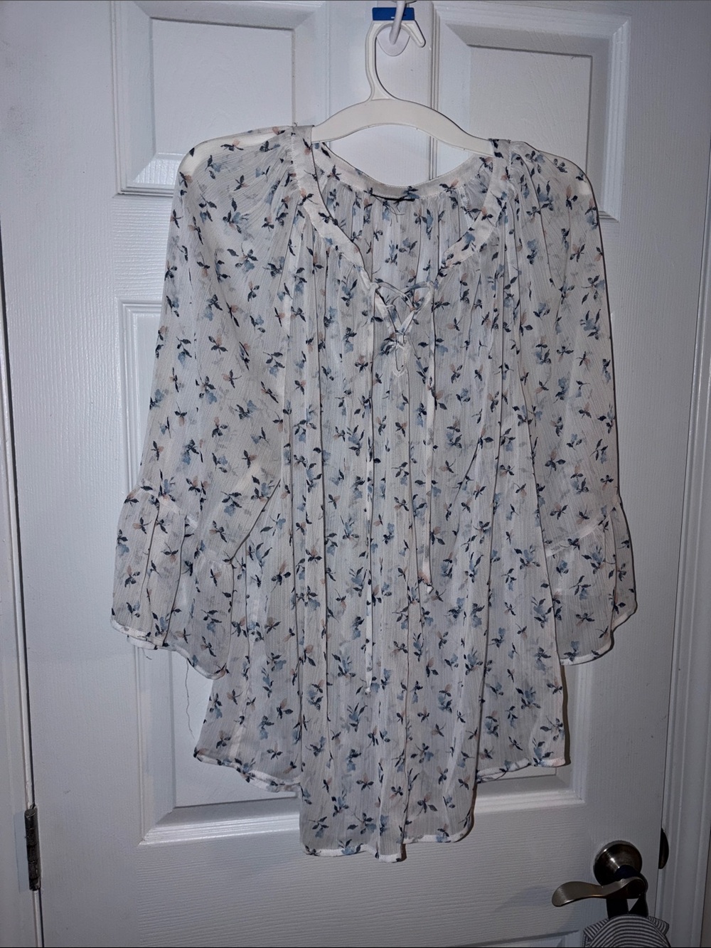 Sheer top with floral print